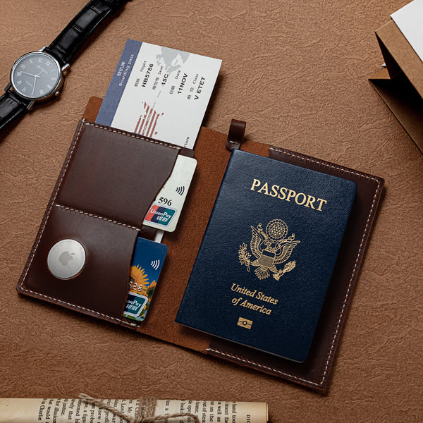 Enoki Passport Travel Wallet - Cognac